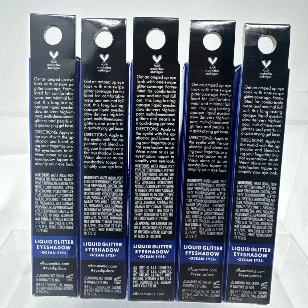 5X Elf Liquid Glitter Eyeshadow Ocean Eyes 3mL